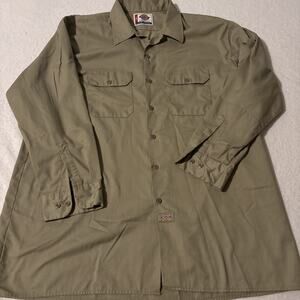 Dickies Mens Long Sleeve Industrial Pocket Work Shirt RN20697 Beige Sz XXL 2XL